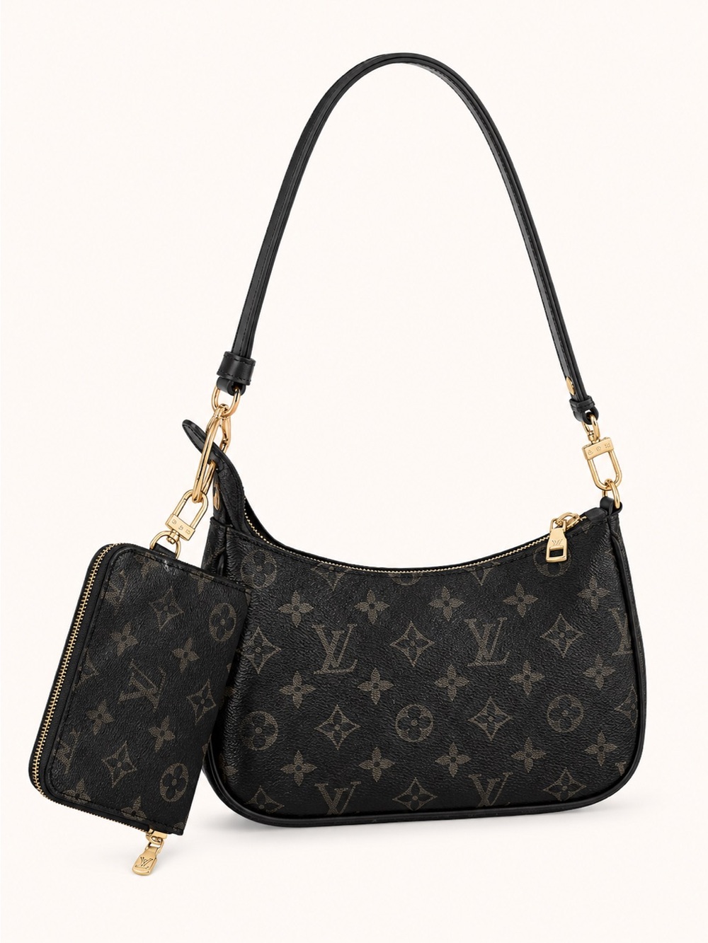 Monogram Shoulder Bag in Black